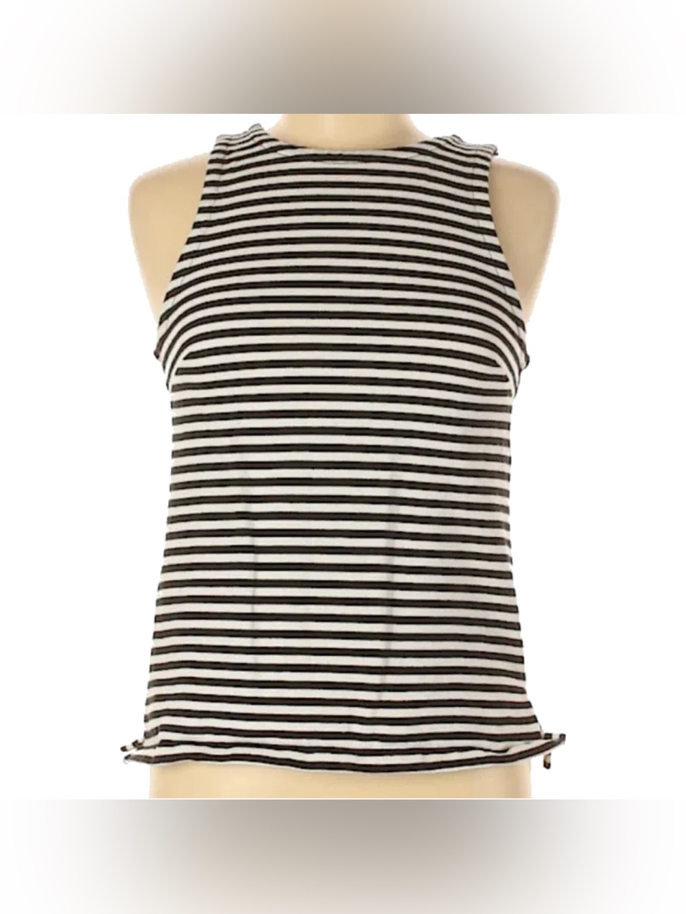 Banana Republic Striped Sleeveless Tank Top - Black & White cotton size 6
